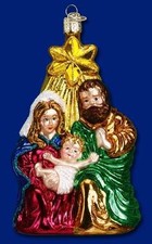 Nativity Ornament Glass Holy Family Old World Christmas 10132 7