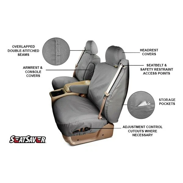 2007 - 2013 Toyota Tundra Bench Seat Cover Black -Custom Fit SeatSaver - Image 3 of 3