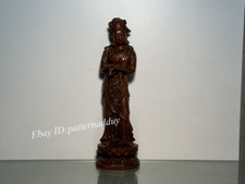 Handmade Carved Boxwood Guanyin Offering Ornaments From Old Collections
