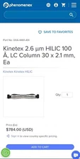 Phenomenex Kinetex 2.6µm HILIC  100 Å LC Column 30x2.1mm 00A-4461-AN