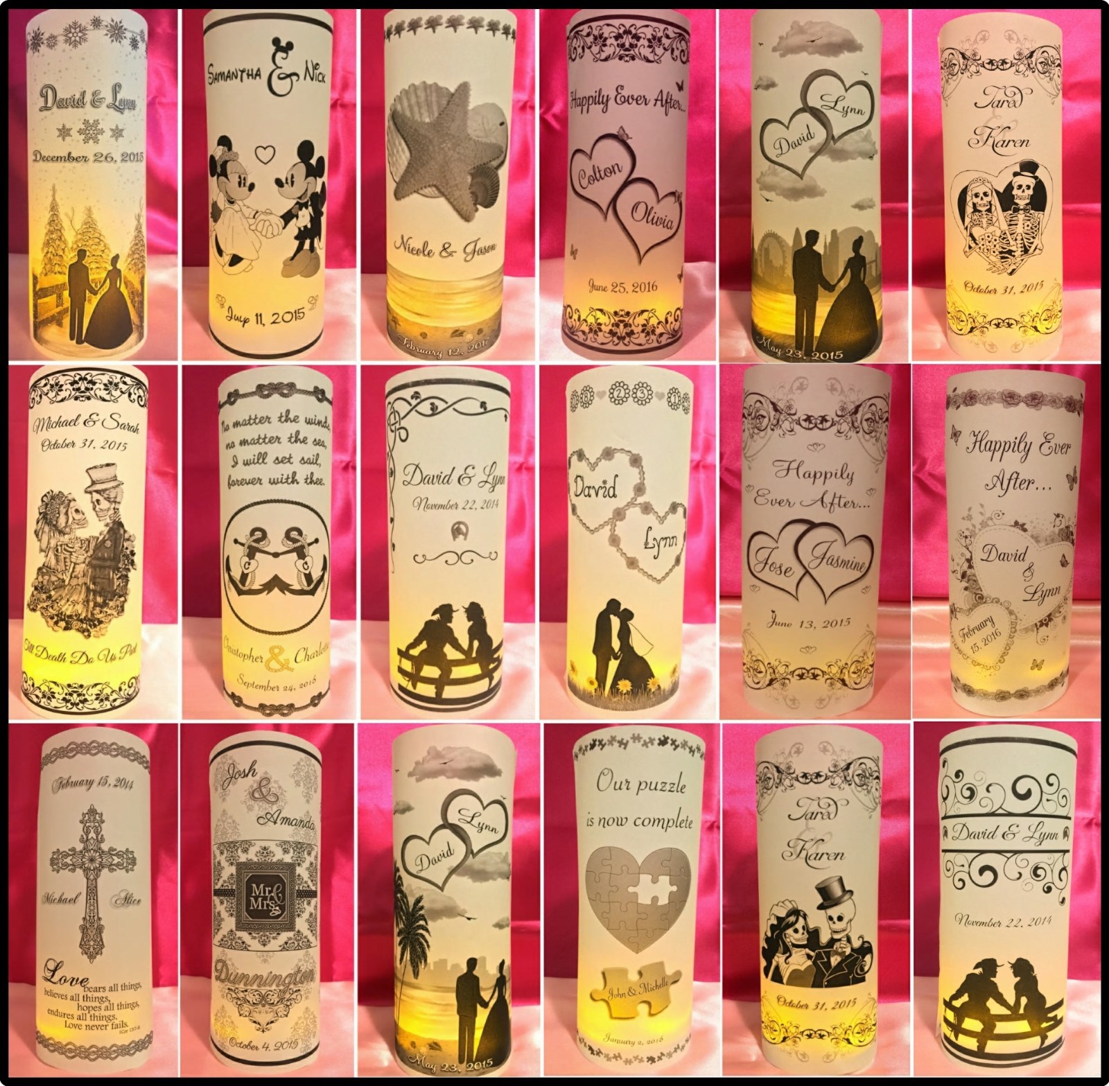 Personalized Memorial In Loving Memory Of Luminaries Vellum Table