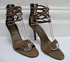 NEW TRACEY ROSS suede multi ankle strap heels sandals Euro size 40