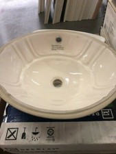 (1495U-CBN) Oval Vitreous China Undermount Sink in Bone Color