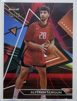 2024 Topps Finest Alperen Sengun Black Refractor 10/10 #171 Houston Rockets