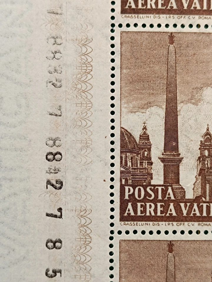 Vatican Stamps 1959, Sheet of 30,Sc AP13,#C42, ERROR-Multi # of Sheet, MNH, Rare - Image 3 of 4