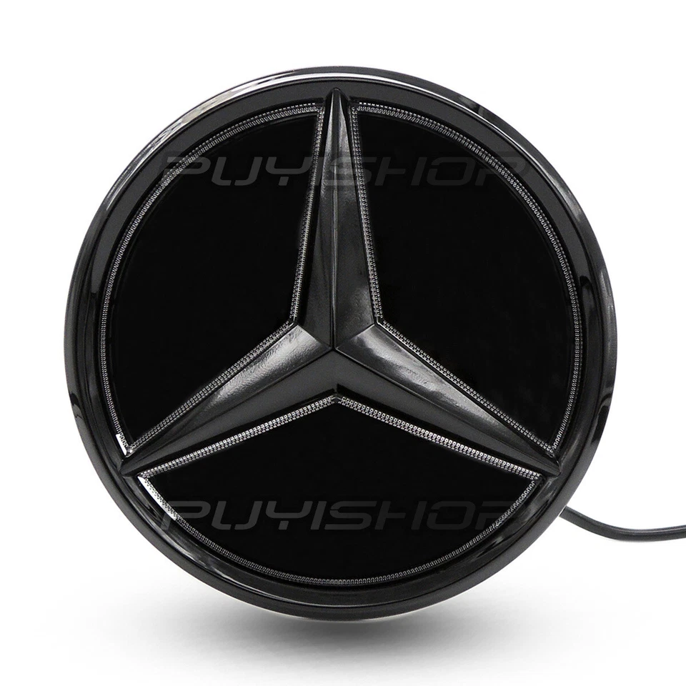 Luz con logotipo emblema parrilla LED negra iluminada para Mercedes Benz GLC GLS 15-19 Foto 4 de 4