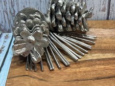 Silver Pinecones Trinket,Meat,Fruit,Cheese Tray - Approximately 11.75"x5.5"