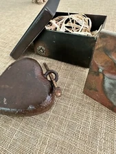JAN BARBOGLIO Iron TRINKET BOX HAND Forged ❤️ HEART 4x2.5 SIGNED RETIRED 1lb 9oz