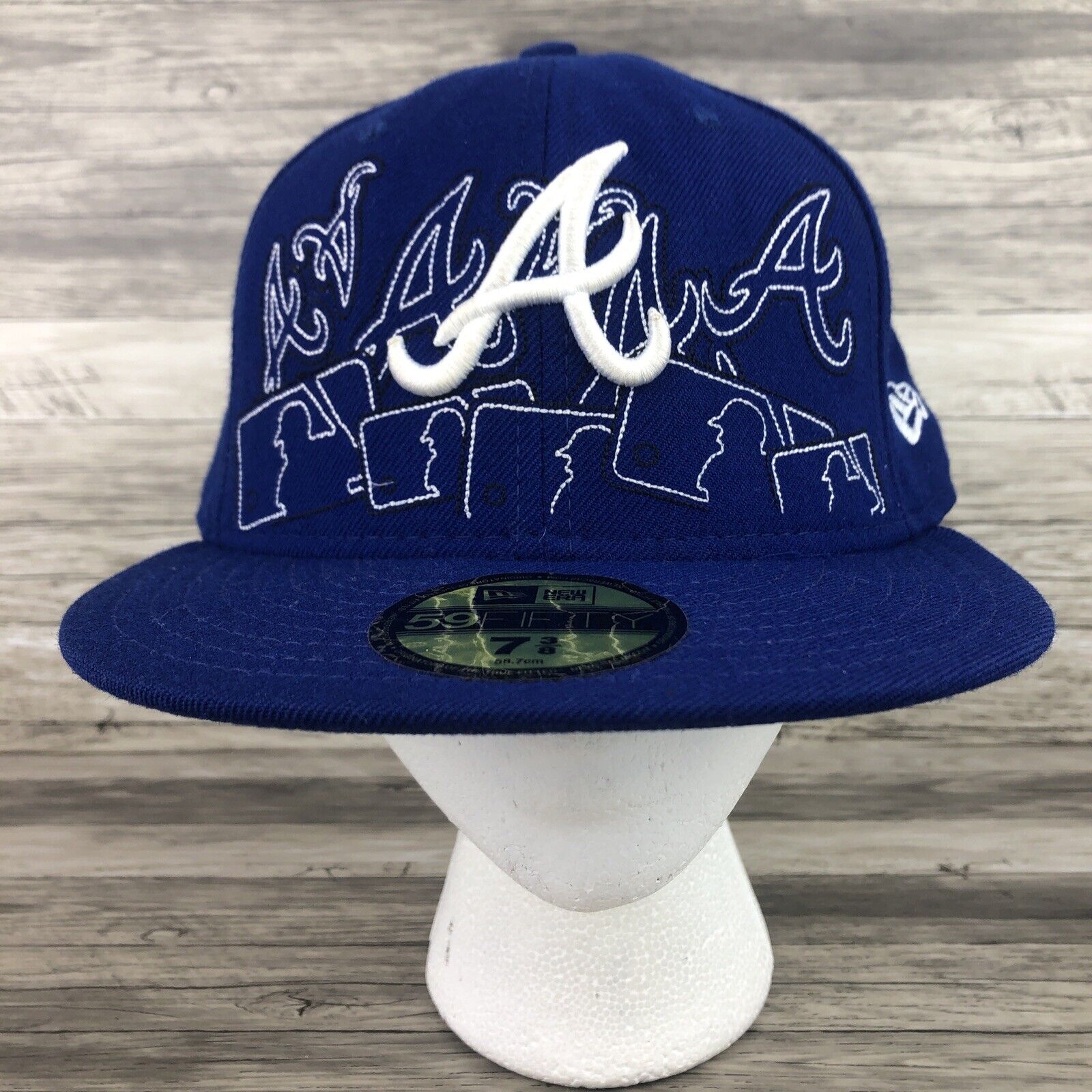 New Era 59Fifty MLB Atlanta Braves Blue Embroidered Fitted Cap Hat