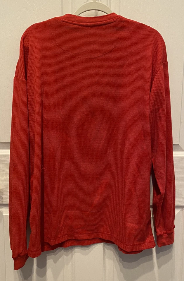 NUEVO CON ETIQUETAS ~ ESSENTIALS By SEVEN ROJO Térmico Manga Larga Para Hombre Talla XL. ¡DESGASTE EXTERIOR! Foto 4 de 4