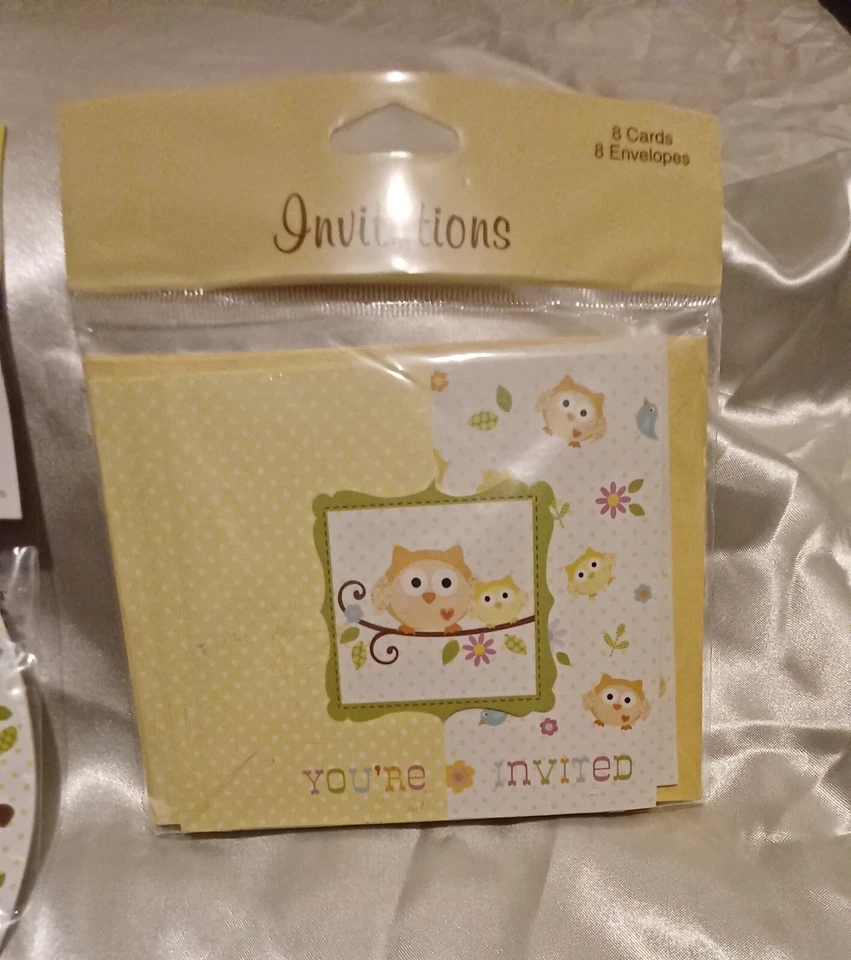Creative Converting Owl Baby Shower Invitation Set With Cutouts and Toppers - Image 2 of 4