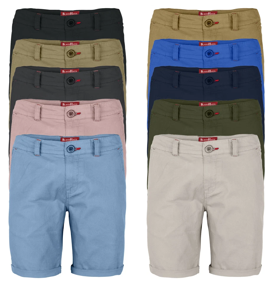 Herren Stretch Chino Shorts Slim Fit Bermuda Kurze Hose Strecken-Baumwolle - Bild 1 von 4