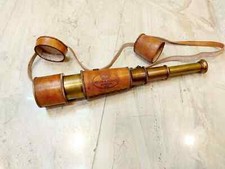 Brass Leather Telescope Pirate Vintage Nautical Spyglass Marine Scope