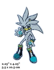Sonic Game Silver The Hedgehog Character Figure Embroidered Iron On Patch