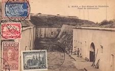 L362 Congo Belge Boma 1928 Italy Czechoslovakia multi countries stamps postcard