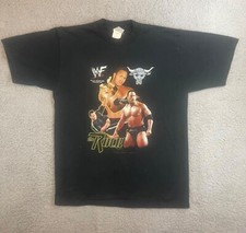Vintage WWF The Rock Mens T-Shirt Black Large 1999 Layin the Smack Down