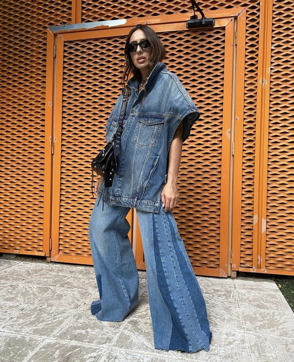 Denim palazzo sale zara