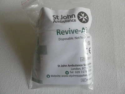 STEROPLAST St John Ambulance Revive-Aid + Resuscitation Mouth Piece Face Shield Qty x 3
