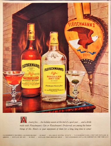 1955 Vintage Paper Advertisement Fleischmann's 