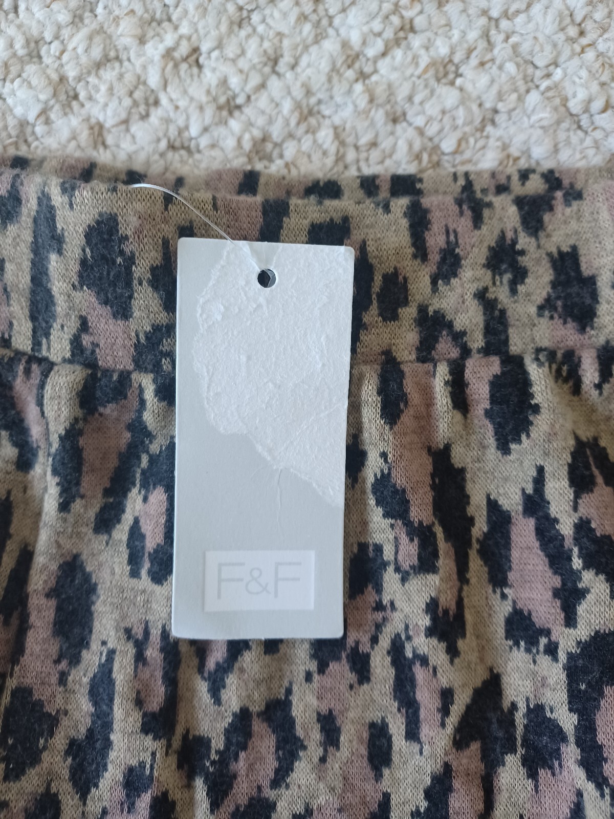 F & F Tesco Women's Stretch Wide Leg Trousers Leopard Print UK 10 Brand