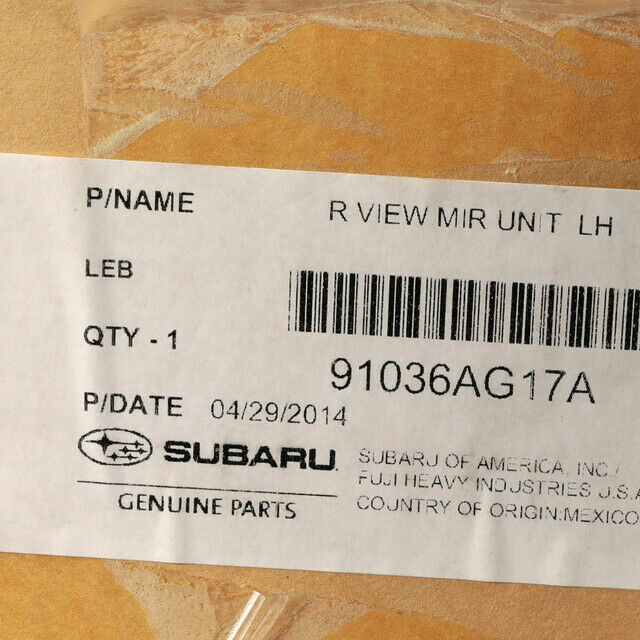 Espejo de puerta del lado del conductor para Subaru Legacy/Outback 2005-2006