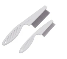 2 Pet Detangling Grooming Comb–Stainless Steel Deshedding Tools for Dogs & Cats