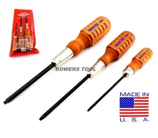 Grace 3pc Square Robertson Screwdriver Set #0 #1 #2 Wood Handle MADE IN USA