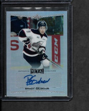 BRADY GILMOUR 2016 LEAF METAL HOCKEY BASE AUTOGRAPH SILVER PRISMATIC HOLO SIGNED
