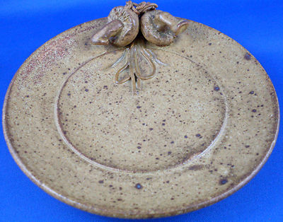 Signed Kyong Hee Kim Pottery BYRON BAY Handcrafted MUSHROOM Plate EXC # 3 - Aus