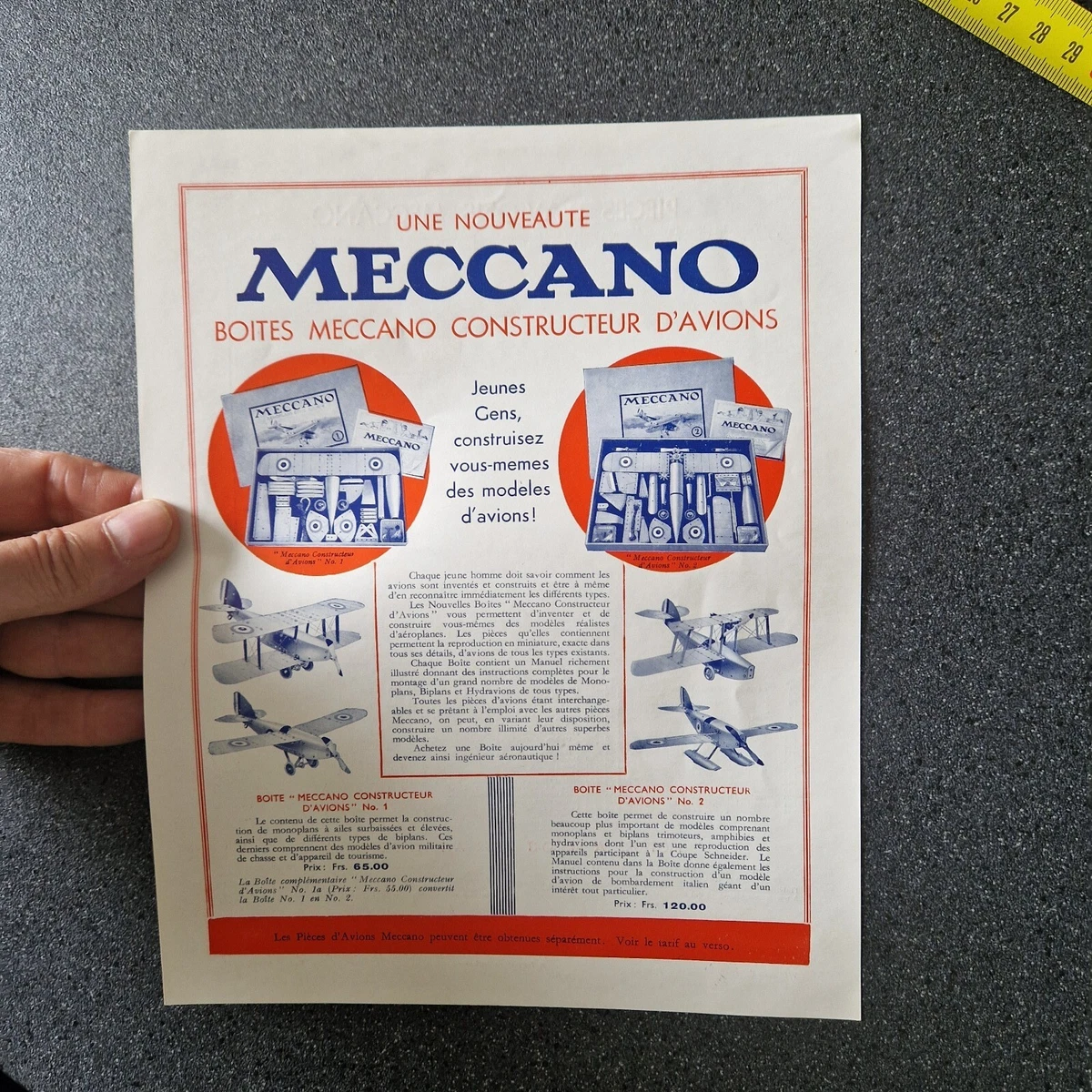 lot de pièces d'AVION MECCANO tole originales , très bon état lot de pièces d'AVION MECCANO tole originales , très bon état