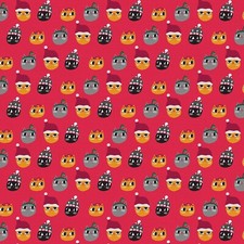 Feline Drive Fabric CHRISTMAS SWEATER CATS Cat Heads - Fat Quarter 18"x22" FQ