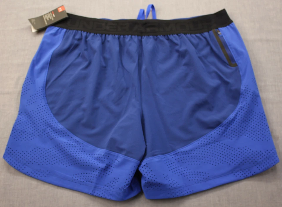 Under Armour Logo Men UA Heatgear Blue Stretch Woven Athletic Shorts NWT 2XL XXL - Image 2 of 3