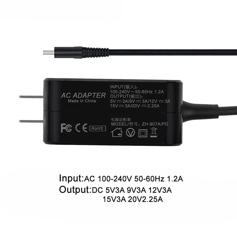 Fuente de alimentación cargador USB-C de 45 W para PC Chromebook ASUS C523N C523NA-DH02 Foto 2 de 4