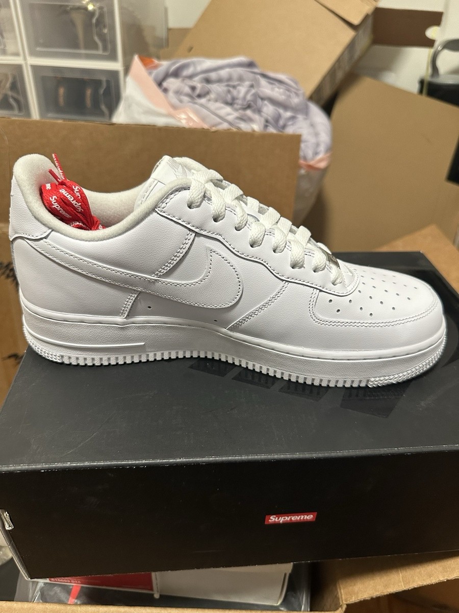 Nike Air Force 1 Supreme ホワイト-27.5 Buy Size 9 - Nike Air Force 1 x Supreme Low Box Logo - White