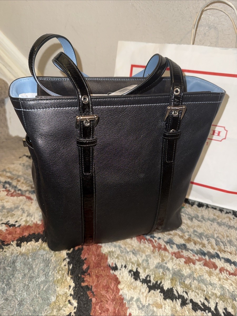 Coach Vintage Style Black Leatherware Est. 1941 Gallon Lunch Tote