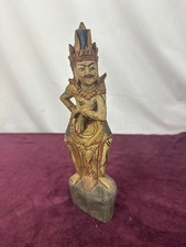 Alte Bali Holzfigur 23 cm Handarbeit Tempelw&auml;chter Skulptur Asiatika Deko Bemalt