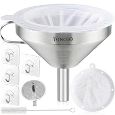 5 Inch Stainless Steel Funnel with Strainer 5 X 3.7 Inch Stainless Steel Funnel