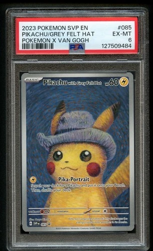 PSA 6 (STRONG - potential misgrade) Van Gogh Pikachu with Grey Felt Hat 085