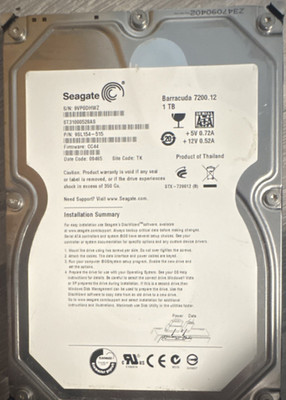 Seagate Barracuda 7200.12 1TB 7200RPM 32MB SATA 3.5'' Internal HDD (ST31000528AS)
