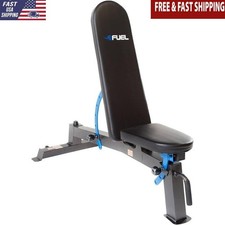 Adjustable FID Weight Bench 500lb Capacity Home Gym Workout Gun Metal Blue New