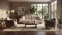 Modernes WeißEs 3-Sitzer Sofa Set Mit 2 Sesseln Wohnzimmer Stoff