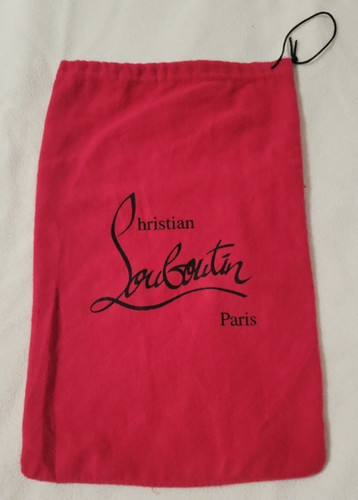 Christian Louboutin Paris Red Drawstring Shoe Dust Bag Pouch