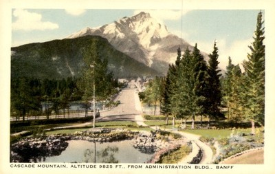 Cascade Mountain, Banff, 9825 ft, Canadian Pacific Railway, 1900s Postcard