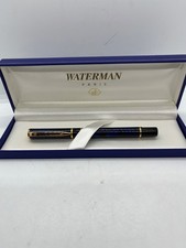 Waterman Paris - Rollerball Pen - Blue Marble Lacquer With Gold Trim - Vintage