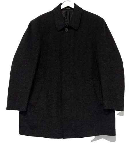 Lauren Ralph Lauren Jake Overcoat 44R Dark Charcoal Gray Wool Blend Car Coat EUC - product listing photo