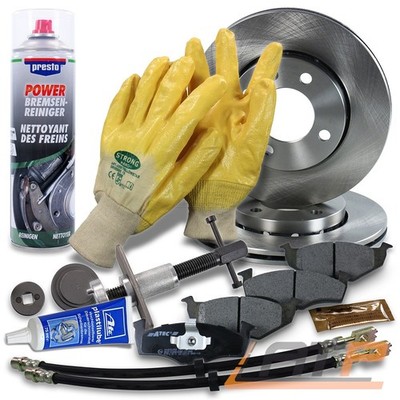 BREMSSCHEIBEN + BREMSBELÄGE + BREMSSCHLÄUCHE VORNE FÜR SEAT AROSA VW LUPO POLO