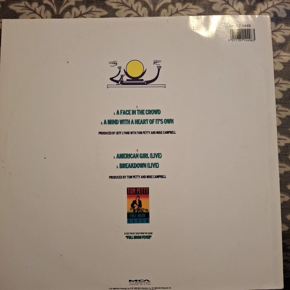 TOM PETTY  "A FACE IN THE CROWD" 12" VINYL SINGLE 1990 VG+ - Image 2 of 4