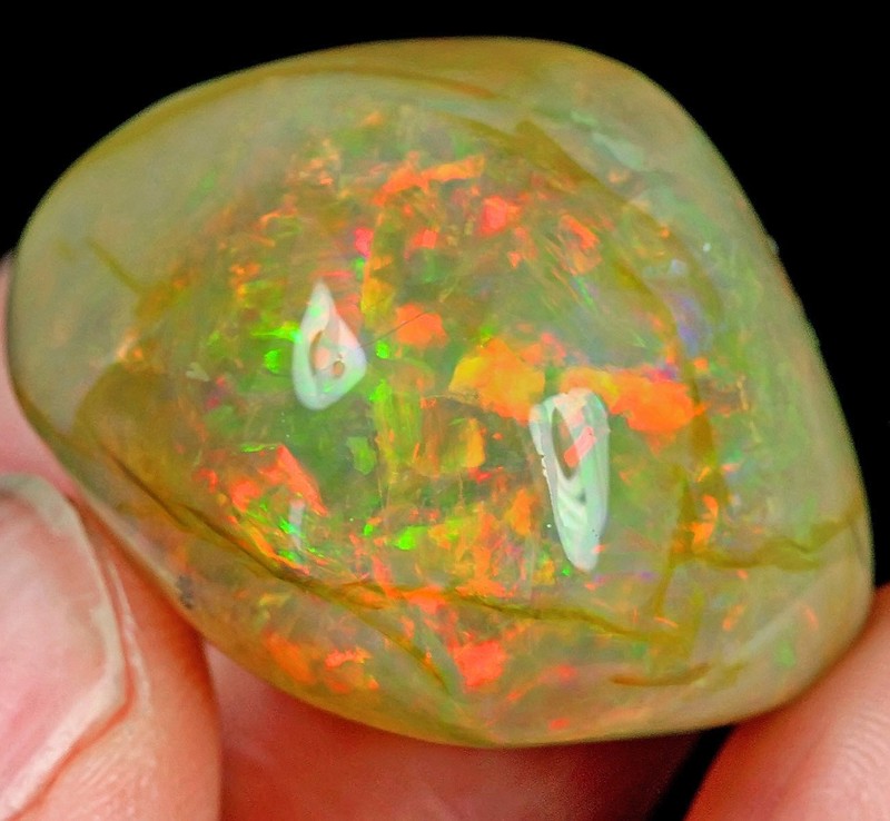 59Ct Orange Brown Opal Nugget Specimen Carved Facet Rough YWPT2412