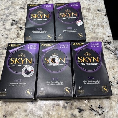 (5 boxes)Lifestyles Skyn Elite Non Latex Condoms Ultra Thin Soft Lubricated