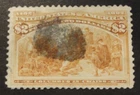 SCOTT #242 USED 1893 $2 DULL BROWN RED COLUMBUS IN CHAINS EXPOSITION STAMP